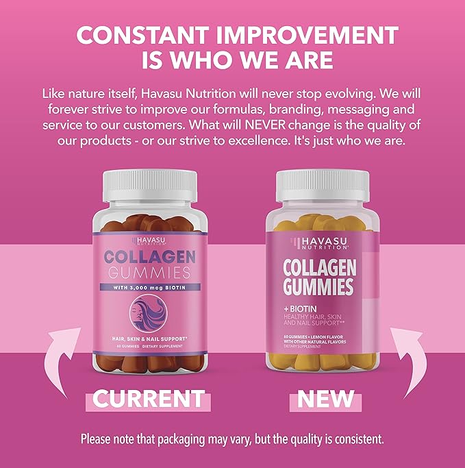 Collagen Gummies for Women and Men - 2500mcg Biotin, Zinc, Vitamin C & E for Promote Hair, Skin & Nail Health - GLP-1 Nutritional Support - Pectin-Based, Non-GMO, Lemon Flavor, 1-Month Supply