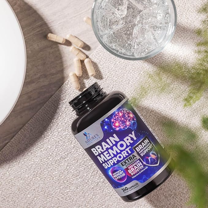 Nootropic Brain Supplements for Memory and Focus - 40 Nootropics & Vitamins to Support Clarity & Concentration, Brain Health Memory Pills with Phosphatidylserine Bacopa Huperzine & DMAE - 240 Capsules