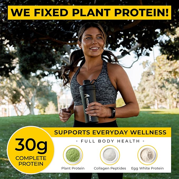 Transformation Protein Super Blend | Egg White, Collagen Peptides, and Plant Protein | 15 Billion CFU Probiotics | Digestive Enzymes | MCT Oil | BCAAs | Low Carb Shake for Men & Women | Vanilla