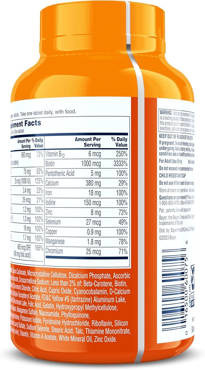 One A Day Multivitamin for Women Daily Essentials, Vitamins for Women to Support Hair, Skin & Nails, Immune Health, Multivitamin for Women with Zinc, Folic Acid & B Vitamins, 150 Count