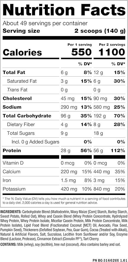 Mutant Mass Weight Gainer Protein Powder - Mass Builder for Bulking and Lean Mass Gainer, The Weight Gainer Men Need to Bulk up – 15 Pound – Triple Chocolate
