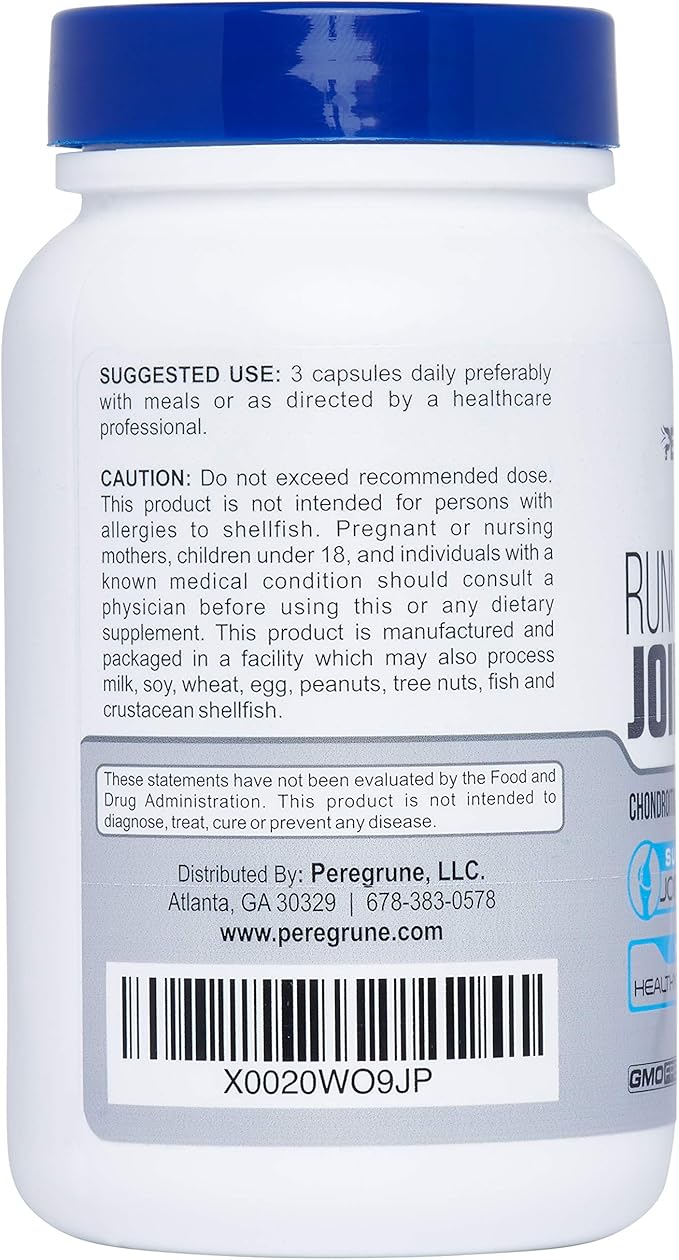 Runner Joint Support Supplement - Healthy Knees, Back, Cartilage, & Joints – Glucosamine Chondroitin MSM- GMP Certified Running Supplements and Joint Support for Athletes – 90 Capsules