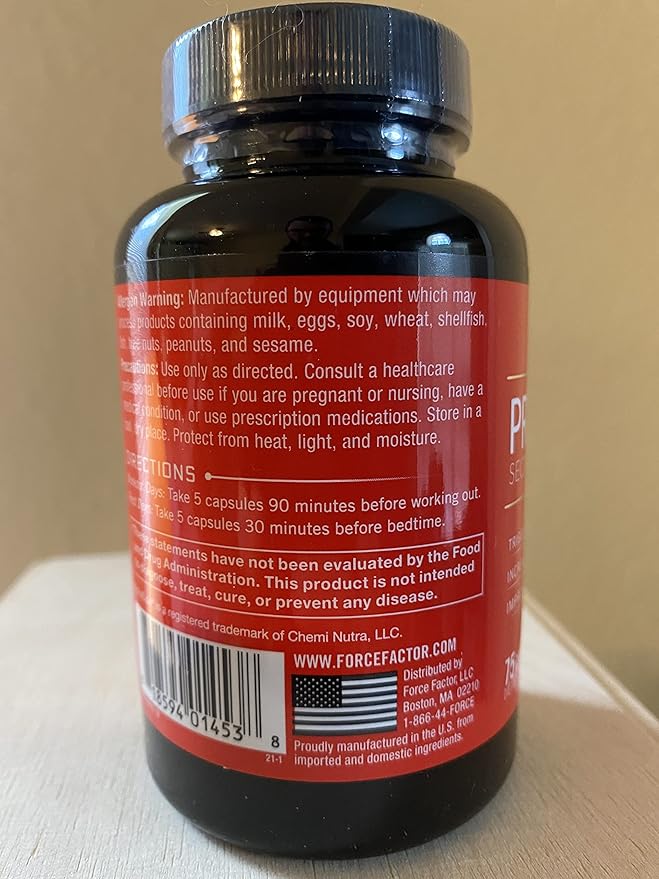 FORCE FACTOR Prime HGH Secretion Activator, 2-Pack, HGH Supplement for Men with AlphaSize to Help Trigger HGH Production, Increase Workout Force, & Improve Performance, 150 Capsules