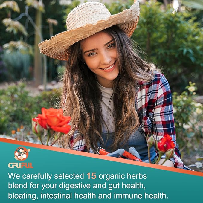 Probiotics for Women & Men - 300 Billion CFU, 24 Strains Probiotic + 15 Organic Herbs Prebiotics Blend, Daily Prebiotics and Probiotics for Digestive Health, Gut, Immune, Bloating - 2 Months Supply