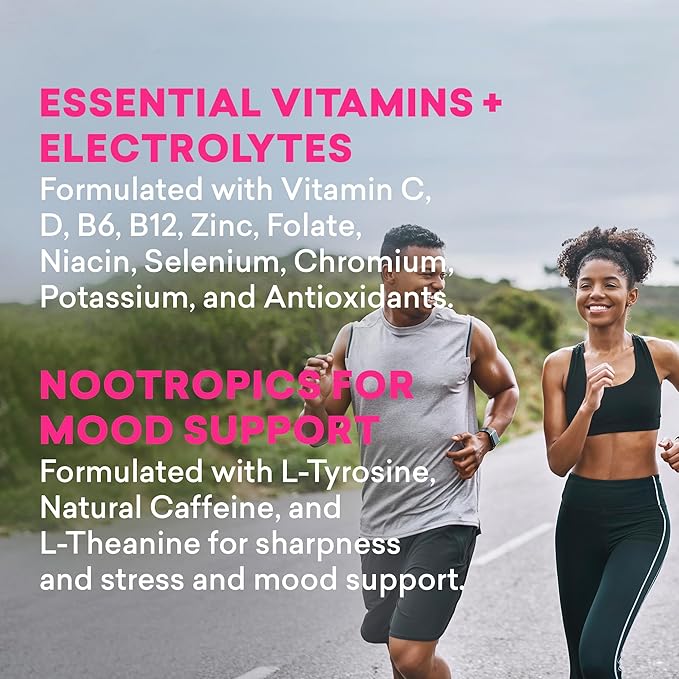 EBOOST Energy Drink Powder, Super Fuel - Blue Raspberry, 14 Packets - Pre-Workout Powder Energy Drink Mix - Natural Energy, L-Tyrosine, L-Theanine & Vitamins - Preworkout for Women & Men to Go
