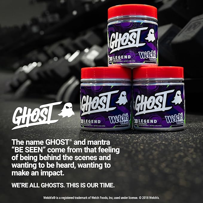 GHOST Legend V3 Pre-Workout Powder, Welch's Grape - 30 Servings – Pre-Workout for Men & Women with Caffeine, L-Citrulline, & Beta Alanine for Energy & Focus - Vegan Friendly, Free of Soy & Gluten