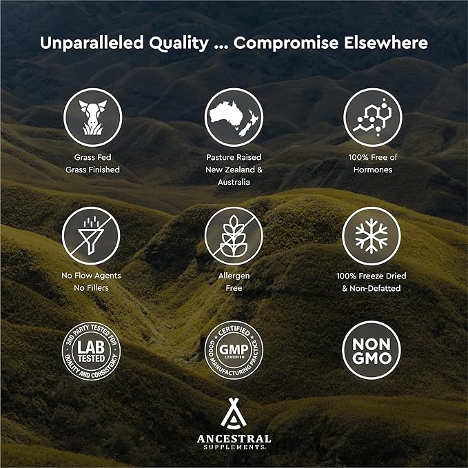 Ancestral Supplements Grass Fed Beef Gallbladder Supplements with Ox Bile and Liver, 1000mg, Liver and Gallbladder Support Complex Promotes Gallbladder & Digestive Health and Bile Flow, 180 Capsules