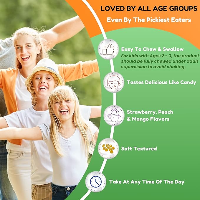 Vegetarian Vitamin D3 Gummies for Adults & Kids | 45-90 Servings, 2,000IU / 1,000IU | Non-GMO, Gluten-Free, Gelatin-Free | Supports Bones, Muscles & Immune System Halal Vitamins