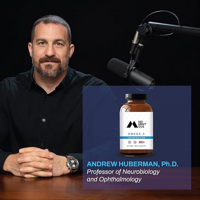 Momentous Omega 3 Fish Oil 1600mg - Daily Fish Oil Omega 3 Supplement for Women and Men with EPA & DHA - Supports Joint Health - NSF Certified, GMO-Free, Gluten Free, 30 Servings