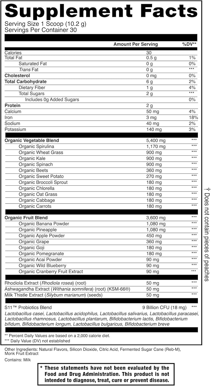 Jocko Fuel Daily Greens Powder - Premium Organic Greens Superfood Powder for Gut Health, Digestion, Bloating, Immune Support with Spirulina, Chlorella, Digestive Enzymes, & Probiotics - 30 Servings