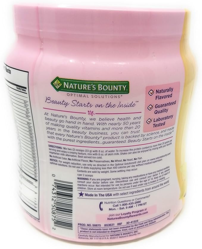Natures Bounty Protein Vitamin Shake, Mix Vanilla 16 oz (Pack of 2)