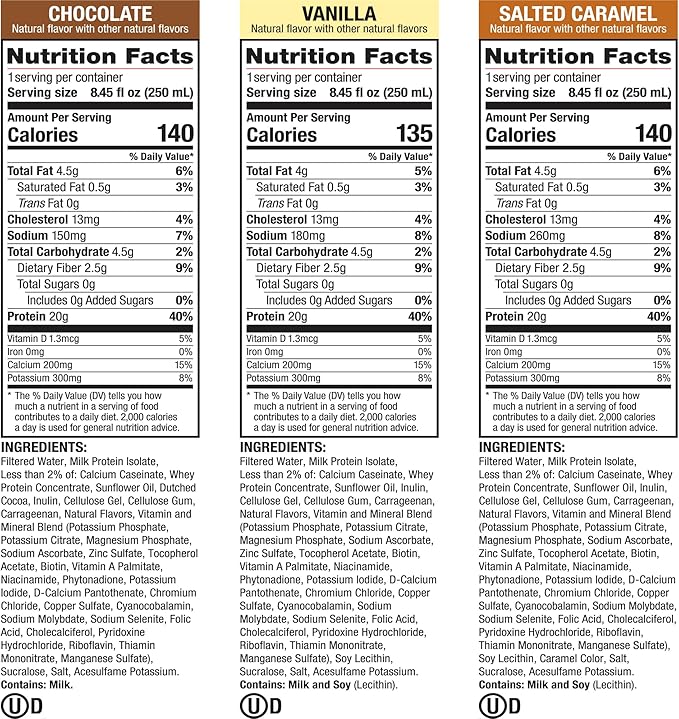 Labrada Lean Body Triple Taster Pack |On-The-Go Whey Blend Protein Shake, Zero Sugar, Gluten Free, Enriched with 22 Vitamins & Minerals 8.45Fl Oz (Pack of 3)