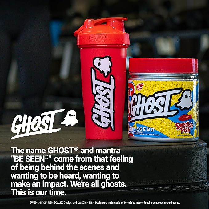GHOST Legend V4 Pre-Workout Powder, Swedish Fish - 30 Servings – Pre-Workout for Men & Women with Caffeine, Choline, L-Citrulline, & Beta Alanine for More Pumps, Energy & Focus - Vegan Friendly