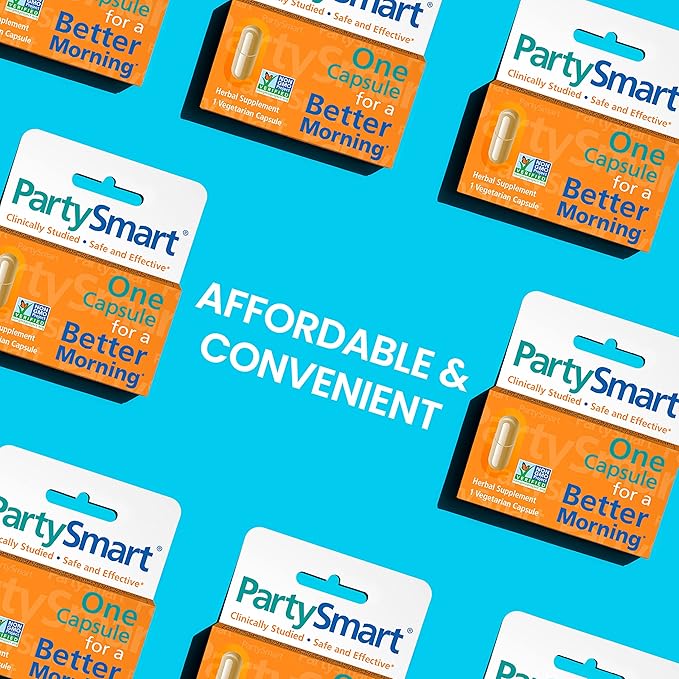 Himalaya PartySmart, One Capsule for a Better Morning After Drinking, Plant Based, Liver Support, Alcohol Breakdown, Clinically Studied, Non-GMO Project Verified, 10 Capsules, 3 Pack