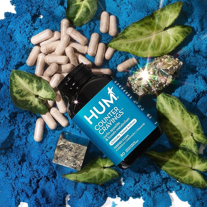 HUM Counter Cravings - Chromium Craving Suppressants with L-Theanine, Seaweed Extract & Forskolin to Support a Healthy Lifestyle (60-Count)
