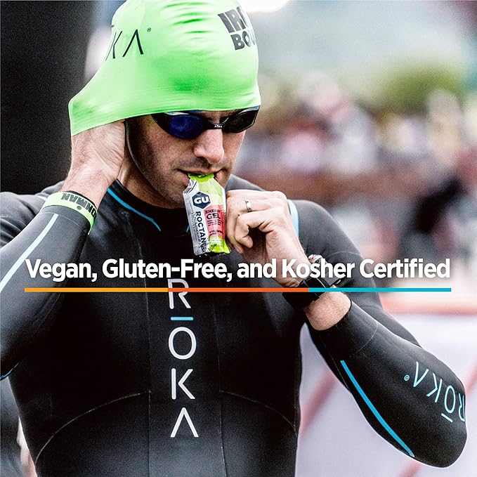 GU Energy Roctane Ultra Endurance Energy Gel, Vegan, Gluten-Free, Kosher, and Dairy-Free On-The-Go Sports Nutrition for Running, Biking, Hiking or Skiing, Assorted Flavors,24-Count