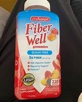 Fiber Well Sugar Free Gummies Supplement, Peach, Strawberry and BlackBerry Flavored Supplements, 220 Count