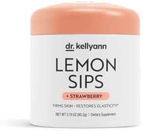 Dr. Kellyann Lemon Sips Citrus Drink Mix (21 Servings) – Strawberry Lemonade Flavor, Sugar-Free Detox, Hydrates Skin, 1 Pack