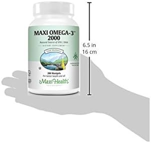 Omega 3 Supplement - Omega-3 Fish Oil 2000mg - Natural Source of EPA & DHA - Heart, Brain & Joint Health - Kosher Certified Wild Caught Marine Fish - 200 Vegetarian Softgels by Maxi Health