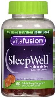 Vitafusion Sleep Well Gummy Sleep Support, 3 mg of melatonin, 60 Count (Pack of 4) by Vitafusion