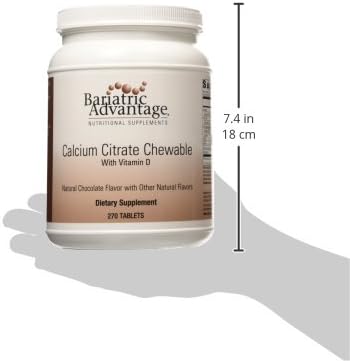 Bariatric Advantage Calcium Citrate Chewable 500 mg - for Bariatric Surgery Patients - High-Potency, Easy-Digest Tablets - Calcium Citrate - Bone Strength Supplements* - 270 Count - Chocolate