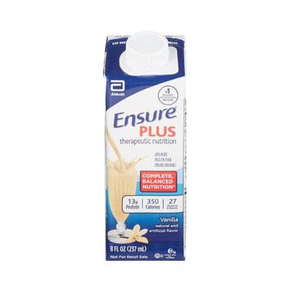 Ensure Plus Vanilla, 8 Ounce Recloseable Carton, Abbott 64905 - 10.6 Ounce (Pack of 10)
