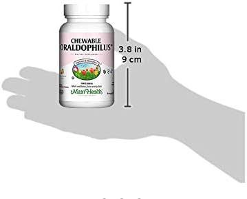 Maxi-Health Chewable Oraldophilus - Non Dairy - Probiotics, Tropical Flavor, 100 Chewies, Kosher