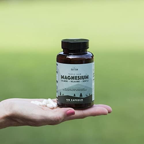 Natural Rhythm Triple Calm Magnesium 150 mg - 2 Pack – Magnesium Supplement with Magnesium Glycinate, Malate, and Taurate. Calming Blend for Promoting Rest and Relaxation - 120 Count Bottles