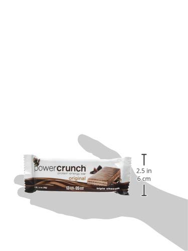 Power Crunch Protein Wafer Bars, High Protein Snacks with Delicious Taste, Triple Chocolate, 1.4 Ounce (12 Count) (Pack of 2)