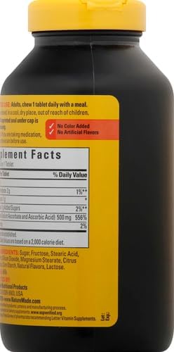 Nature Made Chewable Vitamin C 500 mg, Dietary Supplement for Immune Support, 150 Tablets, 150 Day Supply (Pack of 2)