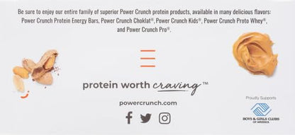 Power Crunch Protein Wafer Bars, High Protein Snacks with Delicious Taste, Peanut Butter Fudge, 1.4 Ounce (12 Count) (Pack of 2)