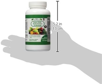 NON GMO Super Daily Multivitamin Supplement Tablets Best For Adult Men Women Seniors With 42 Natural Fruits Vegetables Blend, 21 Essential Vitamins Minerals. 90 Tablets. Vegan Coating Made in USA