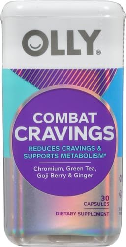 OLLY Combat Cravings, Metabolism & Energy Support Supplement,1000 mcg Chromium, Green Tea, Goji Berry, Ginger - 30 Count