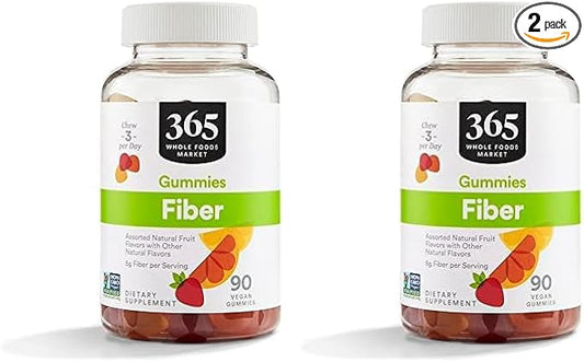 365 by Whole Foods Market, Fiber Gummy, 90 Count (Pack of 2)