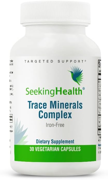 Seeking Health Trace Minerals Complex - Includes 10 Essential Trace Minerals - Mineral Supplement Supports Immune & Nervous System - Iron-Free - 30 Capsules