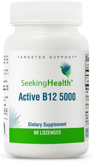 Seeking Health Active B12 5000 - Supplement with Adenosylcobalamin & Methylcobalamin - Supports Heart & Brain Health - 5000 mcg, 60 Lozenges