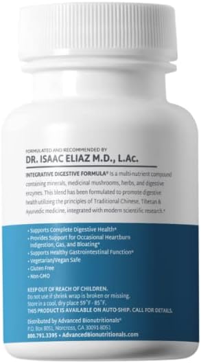 – Integrative Digestive Formula, Support Healthy Digestion with Ginger Root, Natural Digestive Relief for Heartburn, Bloating, Constipation, Diarrhea, Non GMO (60 Tablets)
