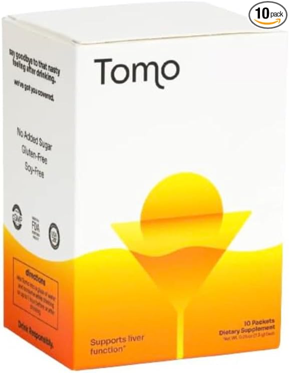 Tomo Post Celebration Relief Hydration Powder | Recover with Electrolytes, DHM, and B12 | DHM Supplement and Travel Essential Dehydration Aid