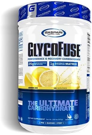 Gaspari Nutrition Glycofuse: Performance and Recovery Carbohydrate, 25g Cluster Dextrin and 1g Electrolyte and Hydration Matrix (30 Servings, Lemon Ice)