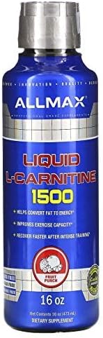 ALLMAX Nutrition Liquid L-Carnitine 1500 + Vitamin B5, 16 oz / 473 ml (Fruit Punch)