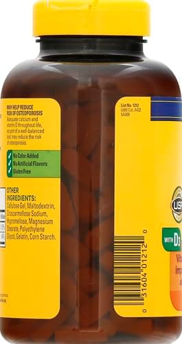 Nature Made Calcium 600 mg with Vitamin D3, Dietary Supplement for Bone Support, 220 Tablets (pack of 1)