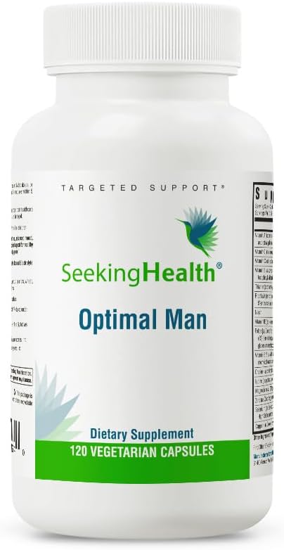 Seeking Health Optimal Man Multivitamin - Supplement with Zinc, Active Folate, & Alpha-Lipoic Acid - Multivitamin Supports Energy & Brain Health - Support Healthy Aging & Men's Health - 30 Servings
