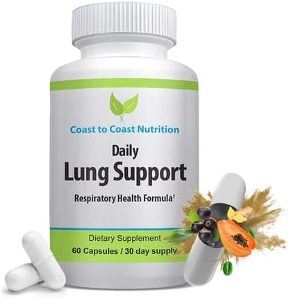 Daily Lung Cleanser & Detox Support Supplement | Refresh Your Lungs to Breath Easier | Relieve Respiratory Problems & Address Problems Like Allergies, Wheezing and Coughing | 60 Capsules