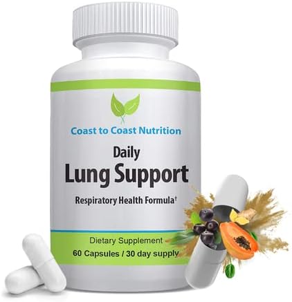 Daily Lung Cleanser & Detox Support Supplement | Refresh Your Lungs to Breath Easier | Relieve Respiratory Problems & Address Problems Like Allergies, Wheezing and Coughing | 60 Capsules