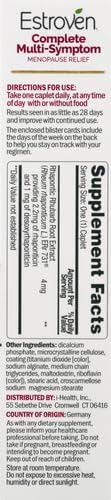Estroven Complete Multi-Symptom Menopause Supplement for Women, 28 Ct., Clinically Proven Ingredient Provide Menopause Relief & Night Sweats & Hot Flash Relief, Drug-Free & Non-GMO