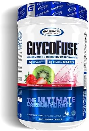 Gaspari Nutrition Glycofuse: Performance and Recovery Carbohydrate, 25g Cluster Dextrin and 1g Electrolyte and Hydration Matrix (Strawberry Kiwi, 30 Servings)