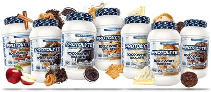 VMI Sports Protolyte 100% Whey Protein Isolate | + Electrolytes & Enzymes | Zero Sugar – Keto Friendly - Lactose Free | 21-25g Protein for Muscle Growth – Recovery – Hydration