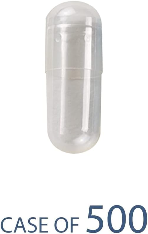 EZY DOSE Gelatin Size 2 Capsules, Empty Gel Capsule for Easy Compounding and Filling of Powdered Supplements, Medicine and Vitamins, Clear, 0.37 mL, 500 Count