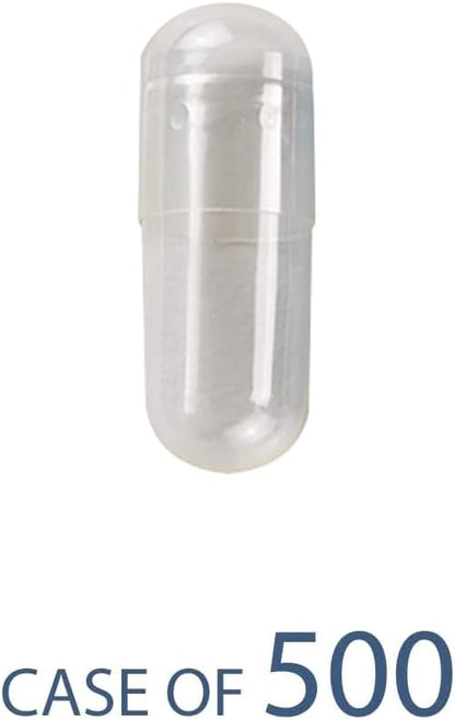 EZY DOSE Gelatin Size 2 Capsules, Empty Gel Capsule for Easy Compounding and Filling of Powdered Supplements, Medicine and Vitamins, Clear, 0.37 mL, 500 Count