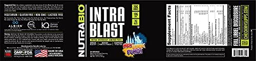 NutraBio Intra Blast BCAA EAA Electrolyte and Hydration Powder - Amino Acid Supplement, EAA/BCAA Powder - Non-GMO and Gluten Free - New York Punch - 30 Servings